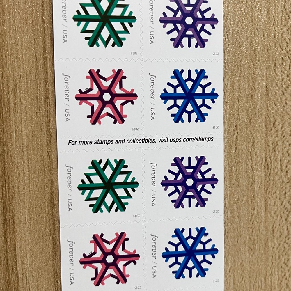 Unused geometric snowflake stamps （50 sheets 1000 pieces） - Picture 3 of 3